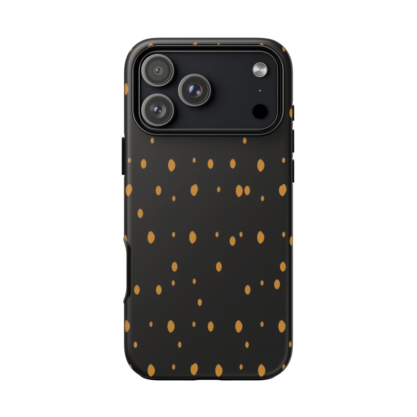 Black & Gold Dot Tough Phone Case — Protective Sparkle Pattern