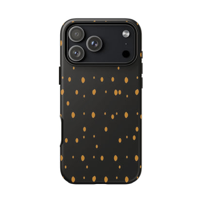 Black & Gold Dot Tough Phone Case — Protective Sparkle Pattern