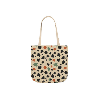 Leopard Spot Canvas Tote Bag — Neutral Multicolor Safari Print