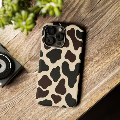 Cow Print Phone Case — Black & Cream Protective  Case