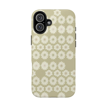 Daisy Pattern Tough Phone Case — Protective Floral iPhone Cover