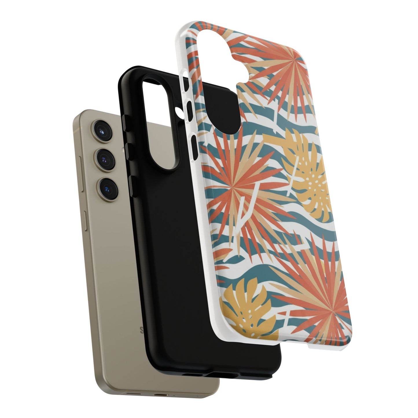 Tropical Palm Tough Phone Case – Retro Wave Floral Protective Cover