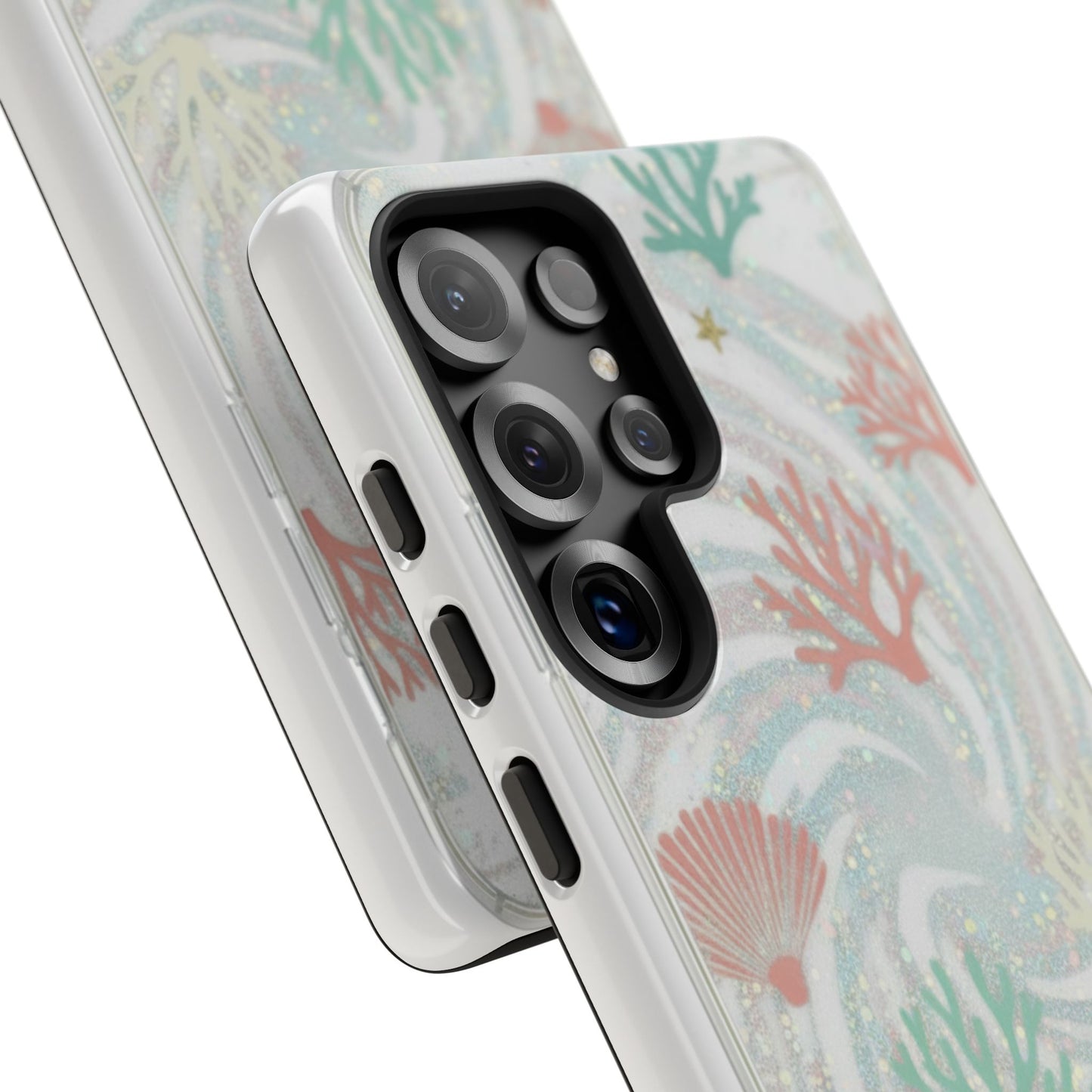 Seafoam Coral Tough Phone Case - Pastel Ocean Wave Design