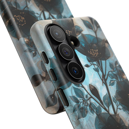 Floral Nightfall Phone Case — Moody Blue Botanical Tough Case