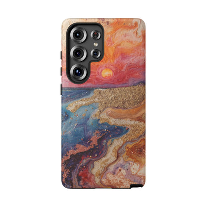Sunset Coast Phone Case — Colorful Abstract Beach Art Tough Case