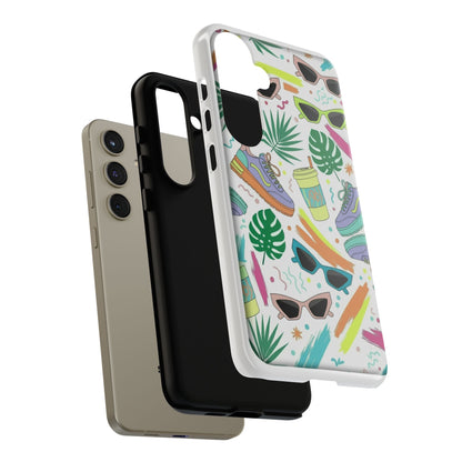 Tough Cases — Colorful Retro Sneakers & Sunglasses Phone Case