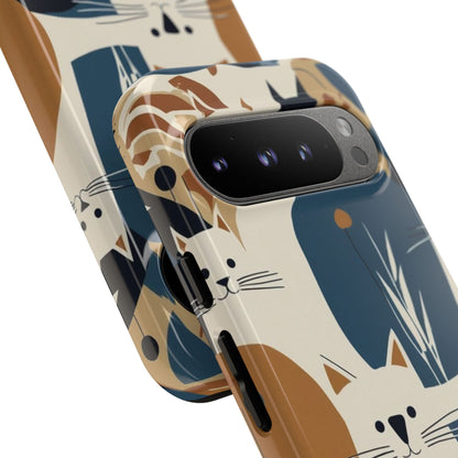 Cat Pattern Phone Case – Retro Abstract Cats Protective iPhone Cover
