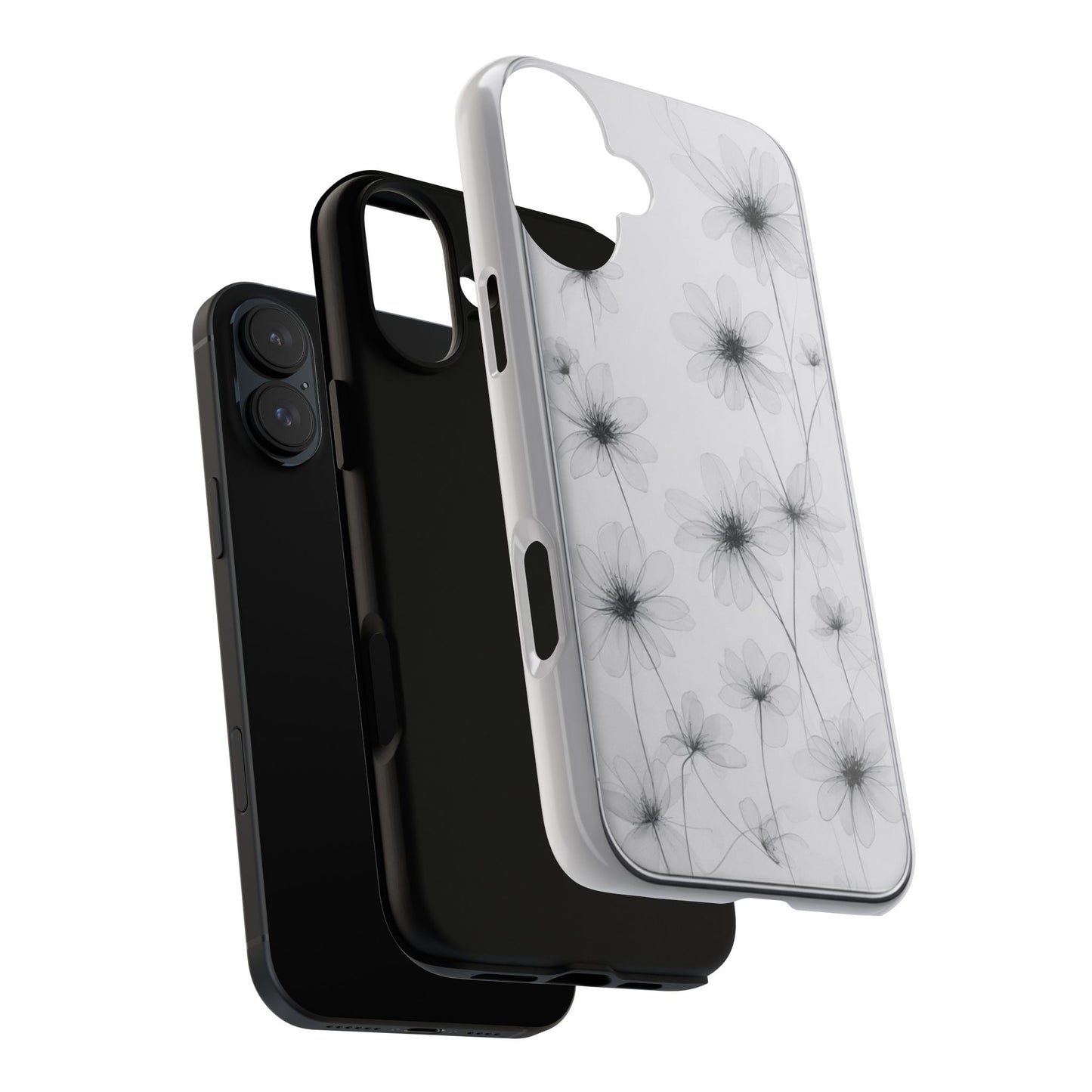 Tough Case — Black & White Floral Tough Phone Case