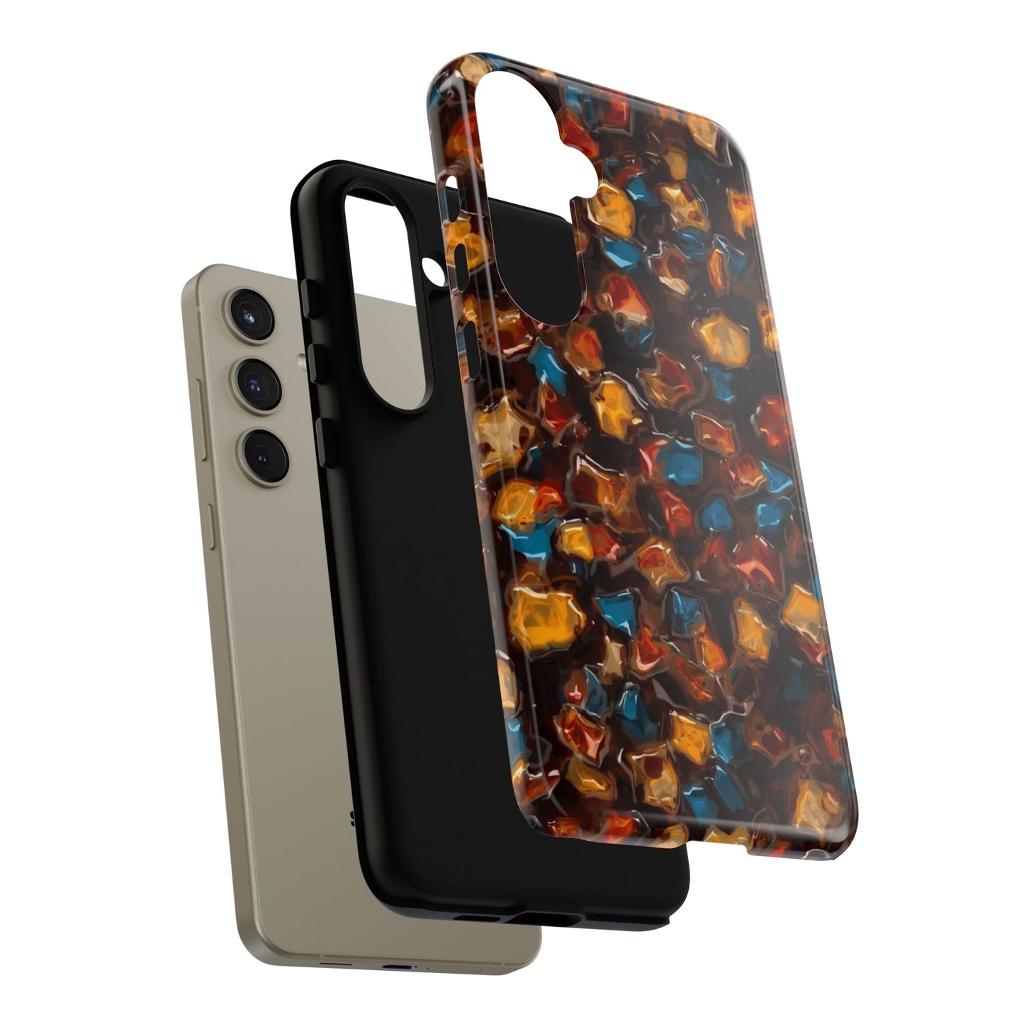 Phone Case - Amber Tortoiseshell Mosaic Protective Cover