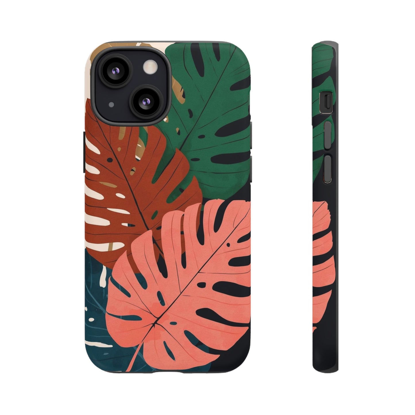 Tropical Monstera Phone Case — Colorful Leaf Protective Tough Case