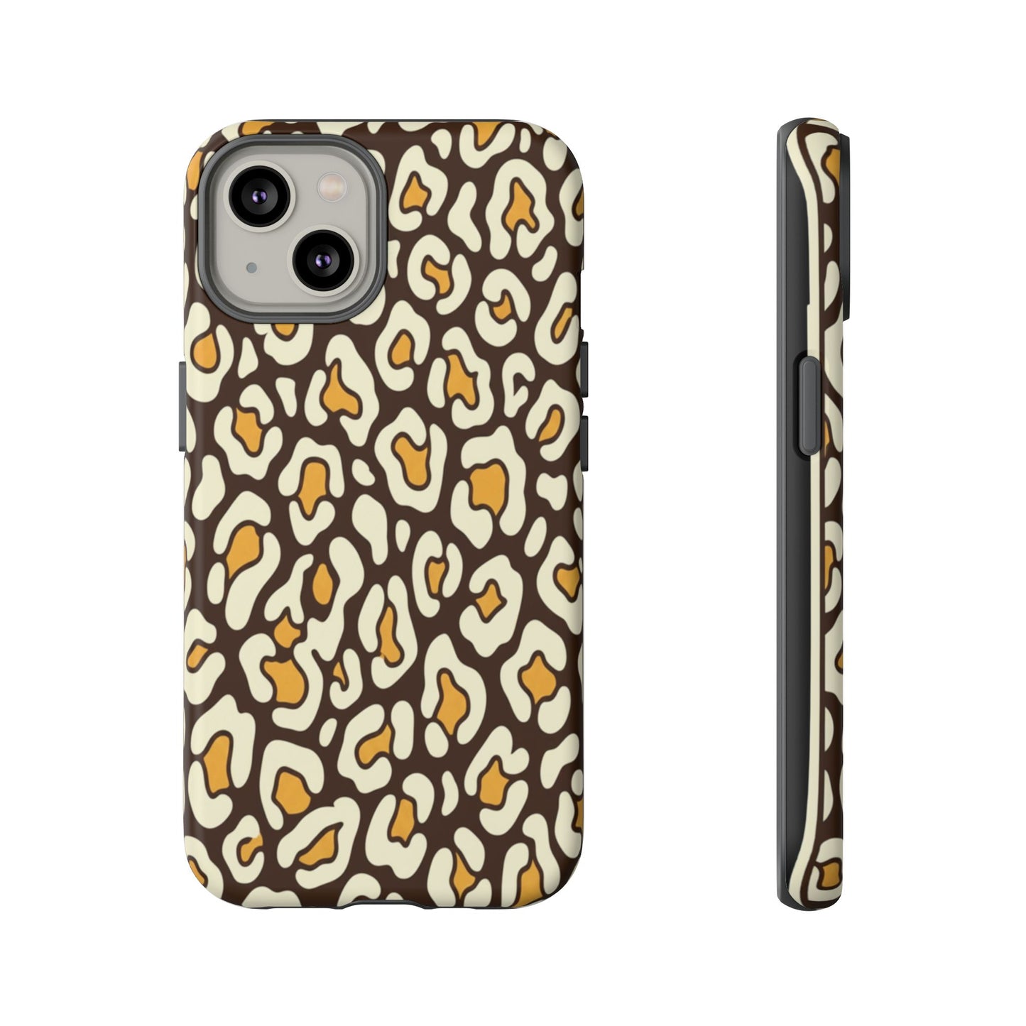 Leopard Print Tough Phone Case — Durable Protective iPhone Cover