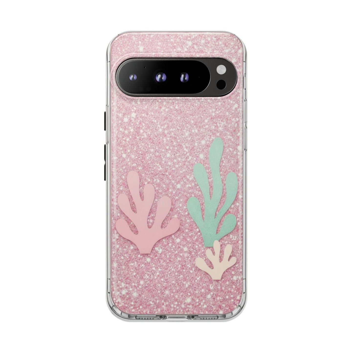 Pink Glitter Seaweed Tough Case - Sparkle Protective Phone Cover