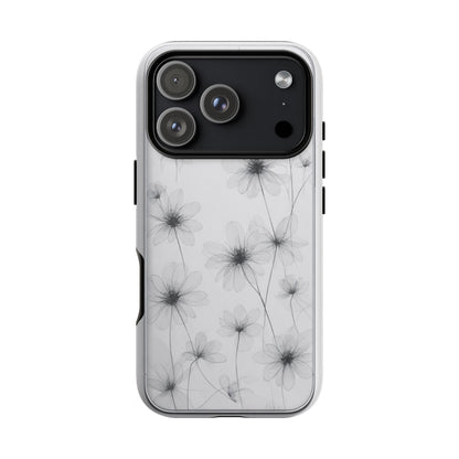 Tough Case — Black & White Floral Tough Phone Case