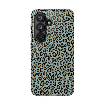 Leopard Print Tough Phone Case - Blue Cheetah Protective Cover