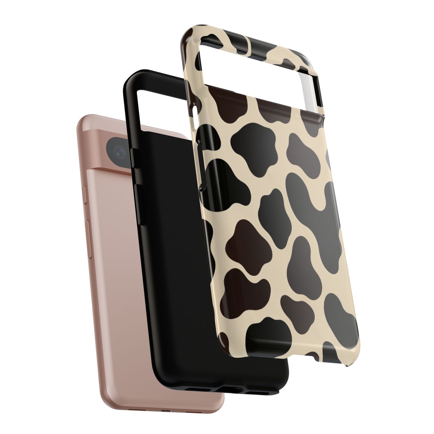 Cow Print Phone Case — Black & Cream Protective  Case