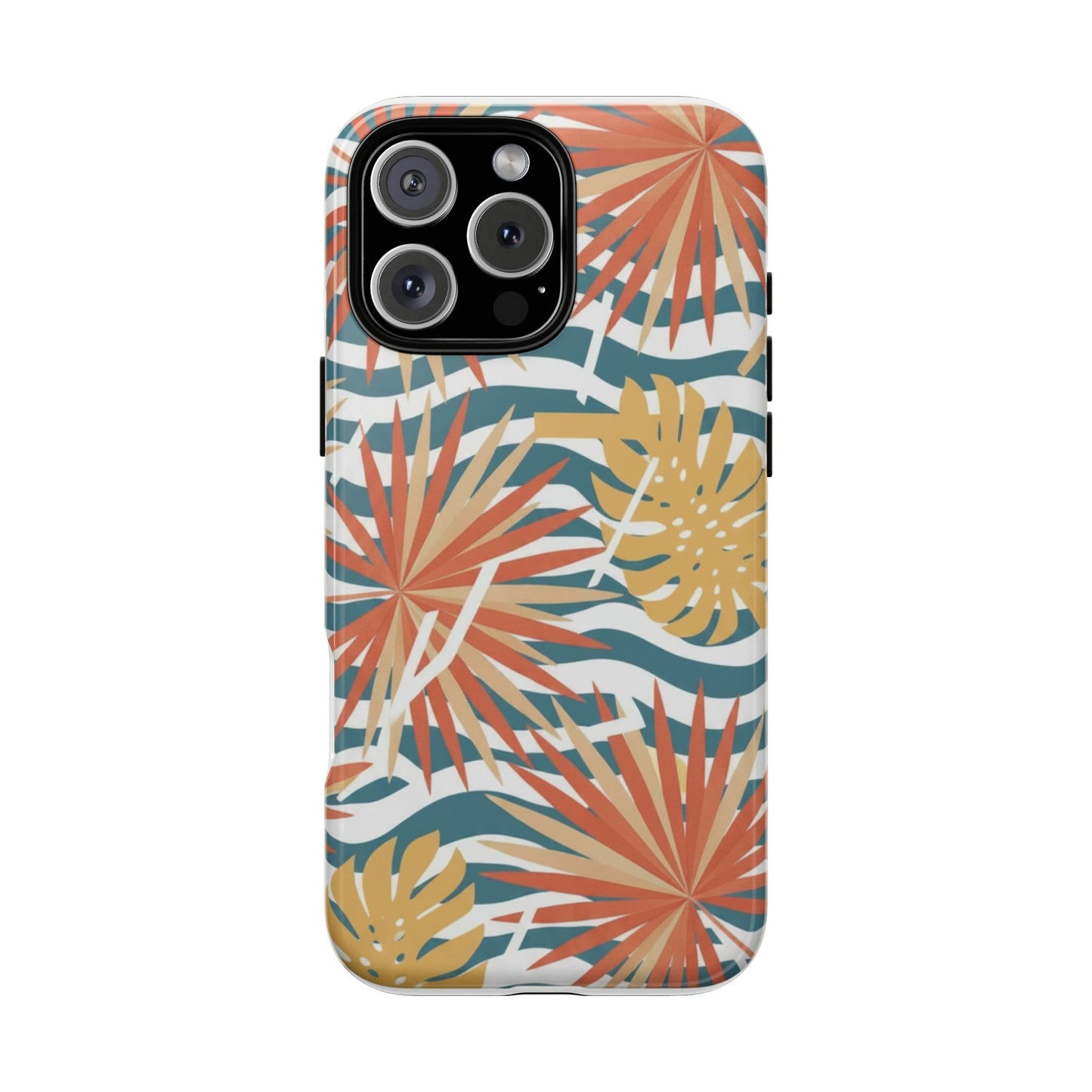 Tropical Palm Tough Phone Case – Retro Wave Floral Protective Cover