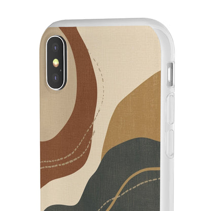 Abstract Earth Tone Phone Case — Boho Wavy Flexi Case