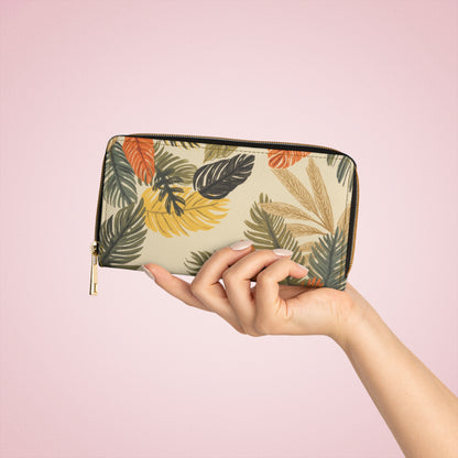 Women's Autumn Wallet - Botanical Zipper Wallet