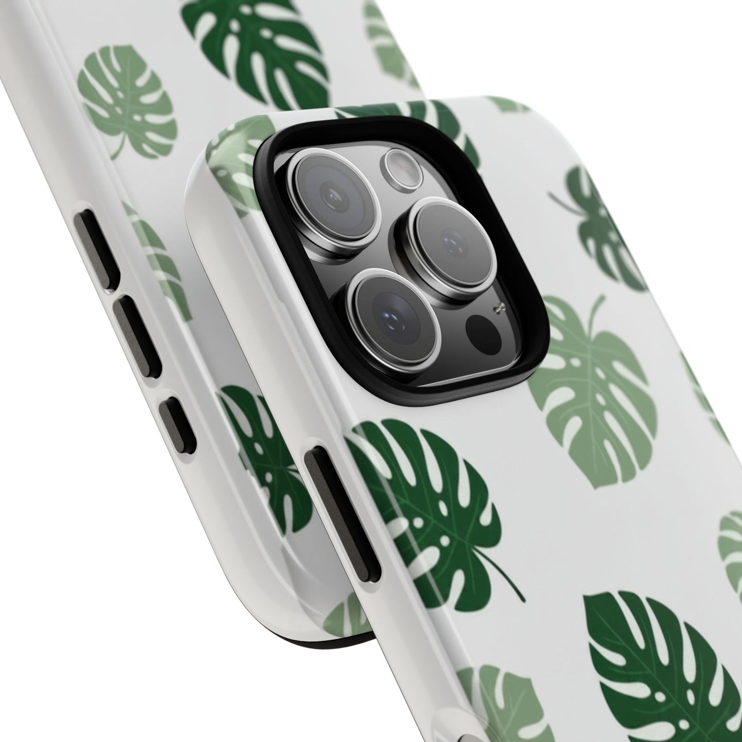 Monstera Leaf Tough Phone Case – Tropical Green Palm Pattern Protective Cover
