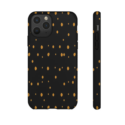 Black & Gold Dot Tough Phone Case — Protective Sparkle Pattern