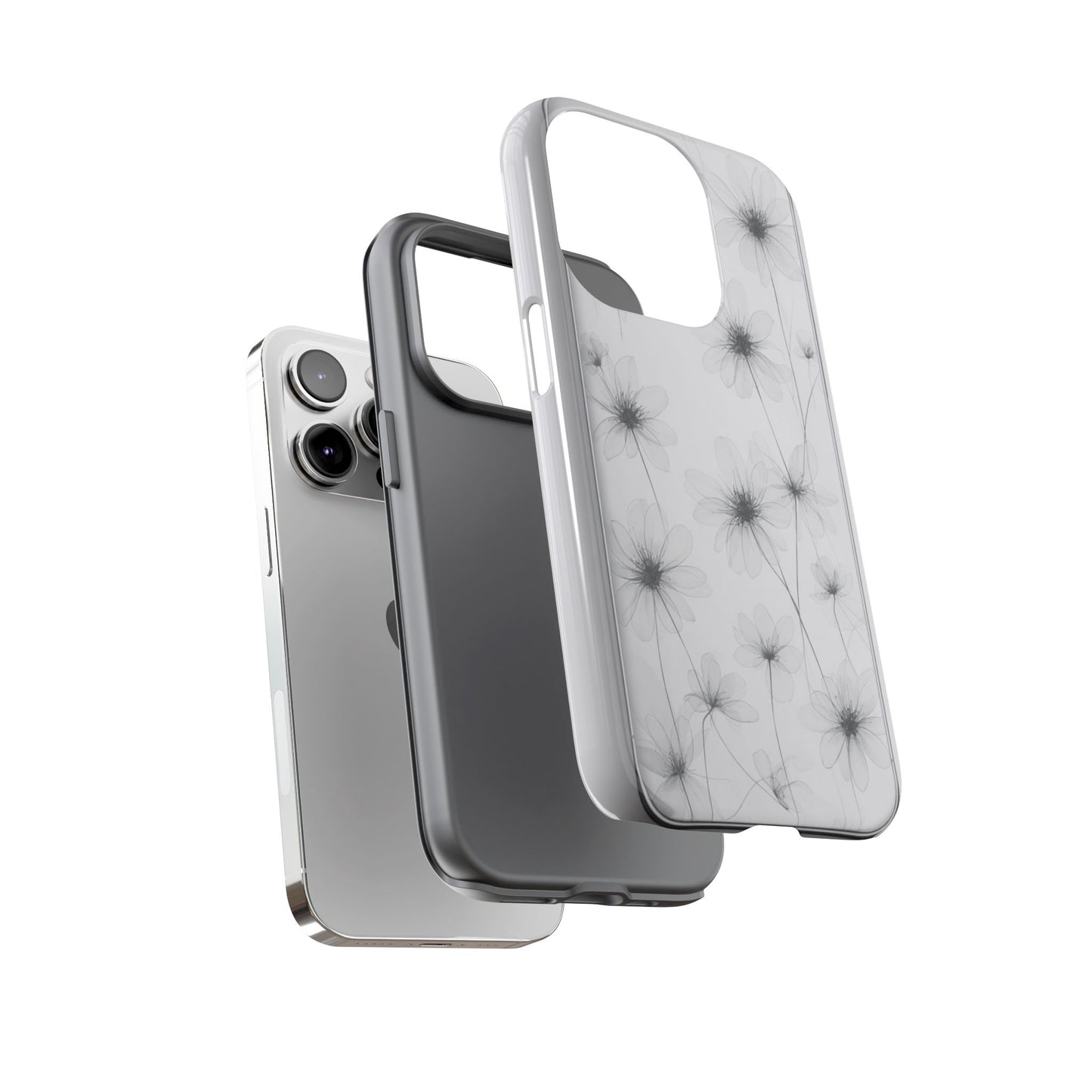 Tough Case — Black & White Floral Tough Phone Case