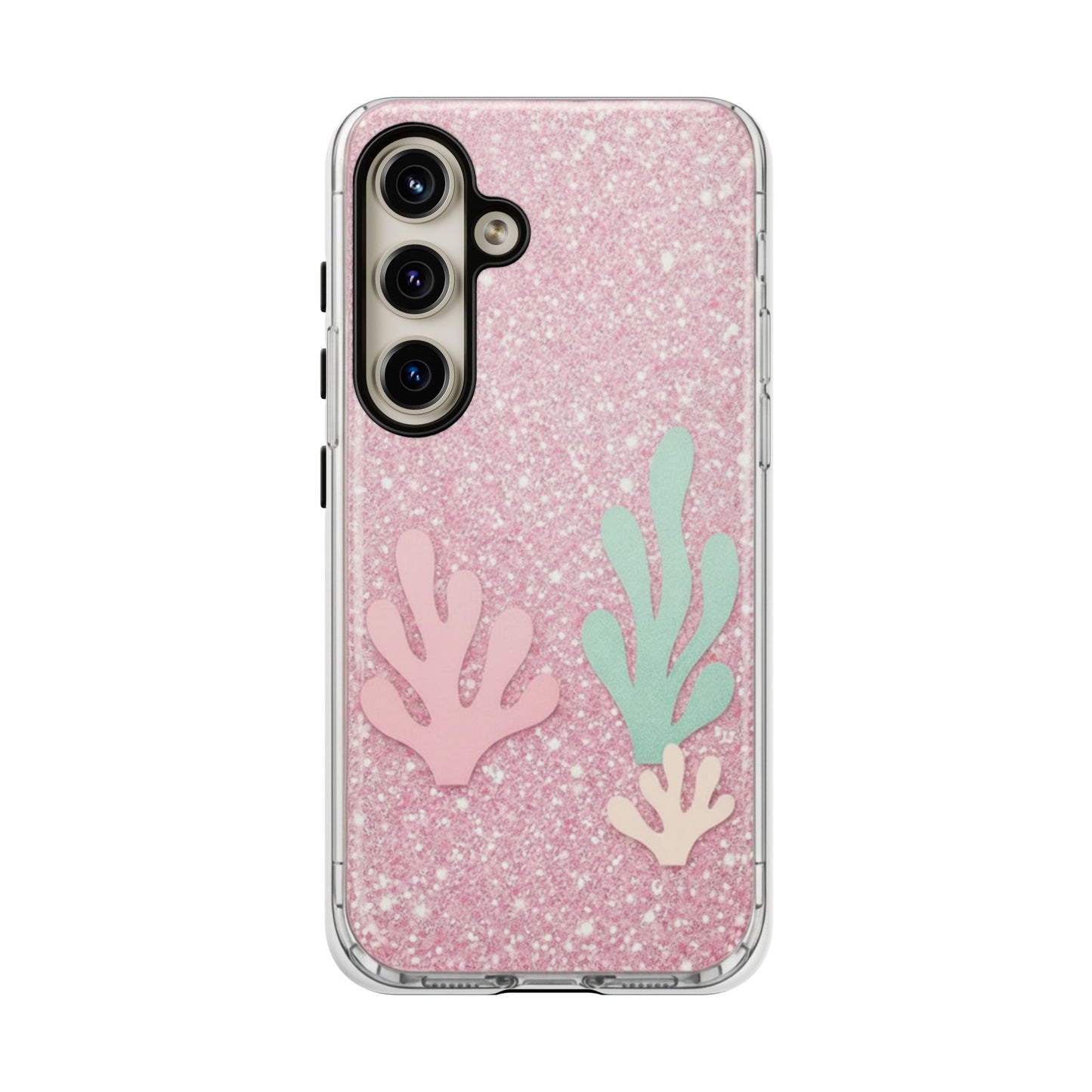 Pink Glitter Seaweed Tough Case - Sparkle Protective Phone Cover