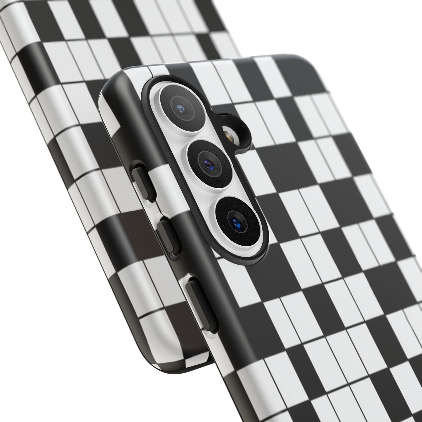 Crossword Grid Phone Case — Black & White Puzzle Pattern Tough Phone Cover