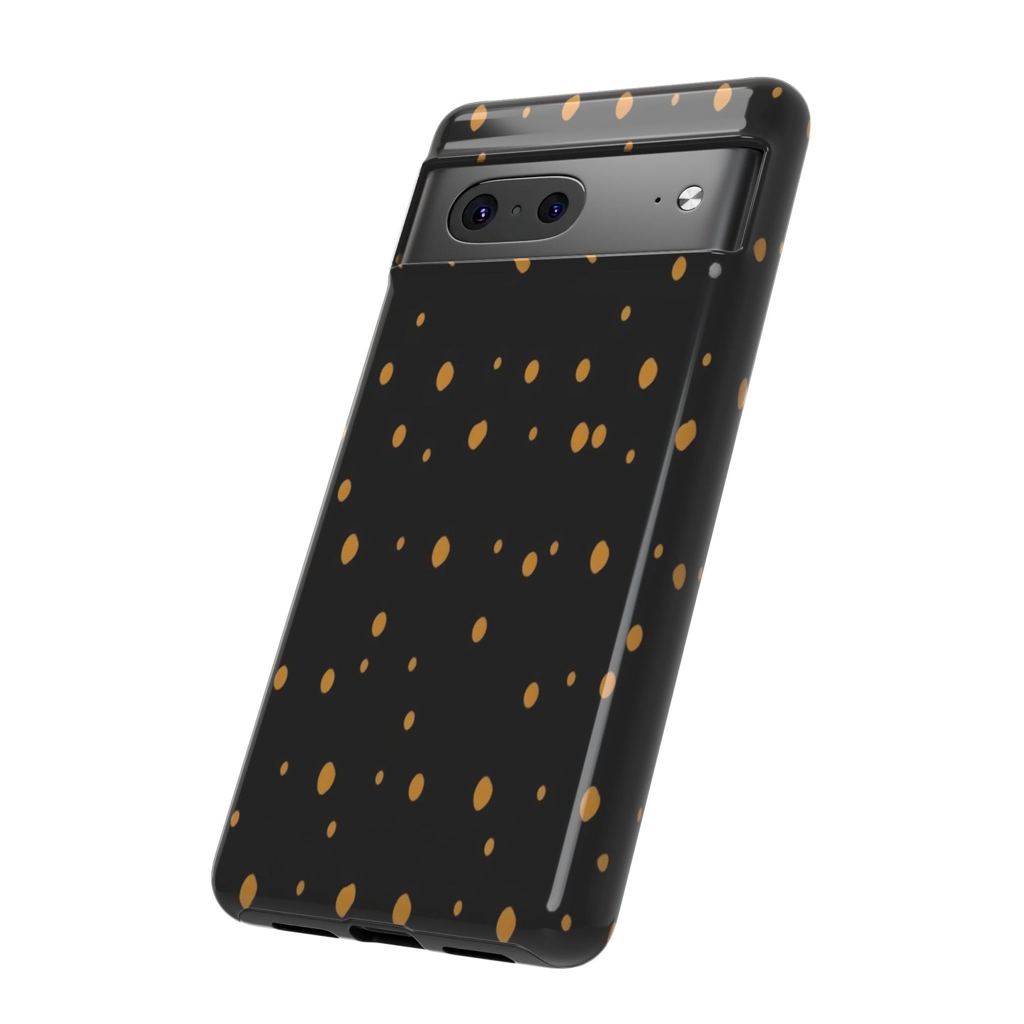 Black & Gold Dot Tough Phone Case — Protective Sparkle Pattern