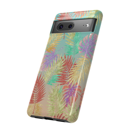 Tropical Palm Leaf Tough Phone Case – Colorful Pastel Botanical Protection