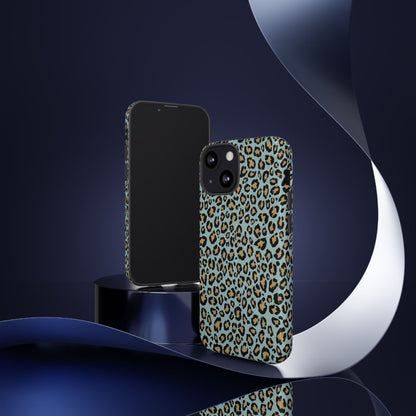 Leopard Print Tough Phone Case - Blue Cheetah Protective Cover