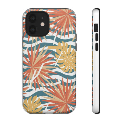 Tropical Palm Tough Phone Case – Retro Wave Floral Protective Cover