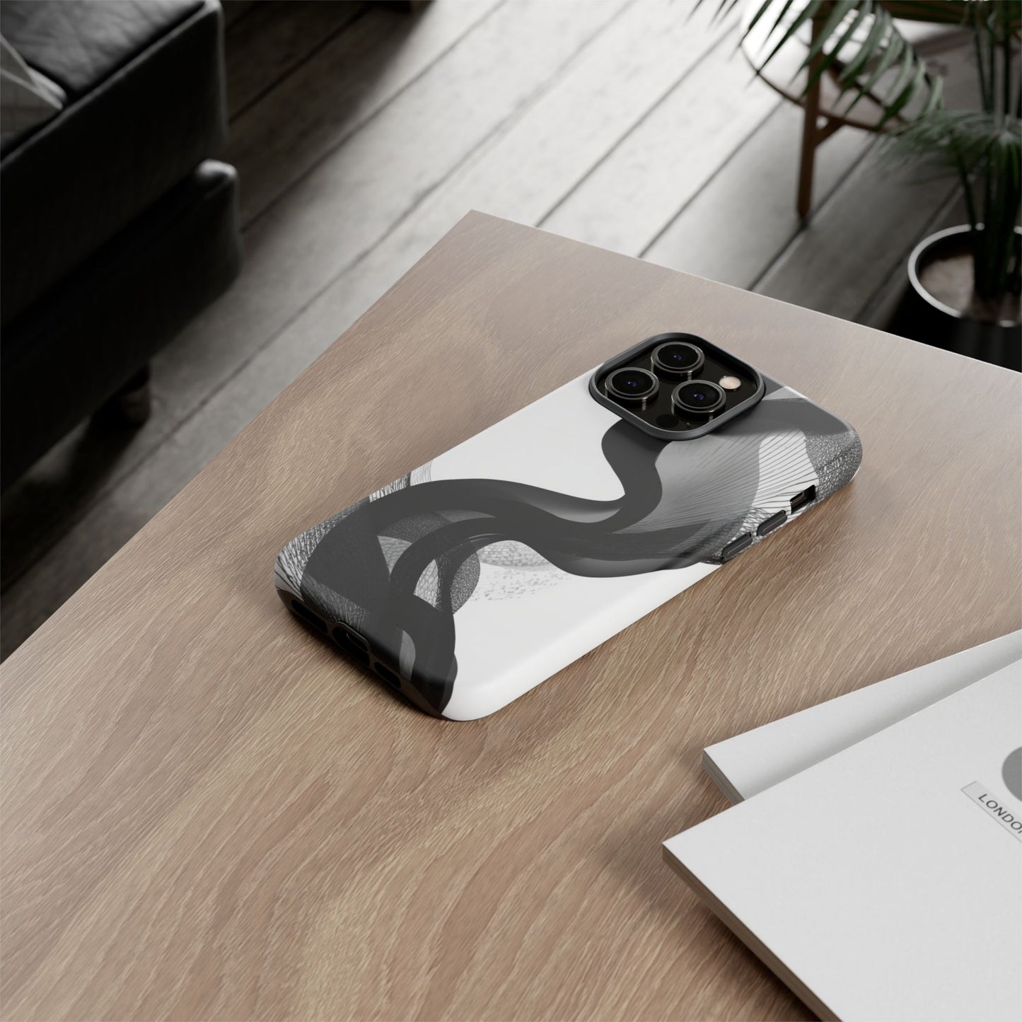 Phone Case — Monochrome Abstract Protective Cover