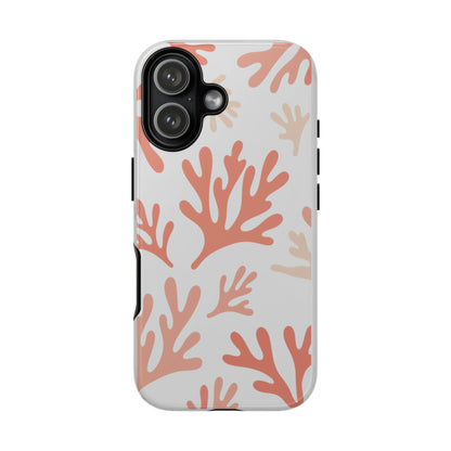 Coral Reef Pattern Tough Phone Case — Pink Beachy Protective Cover