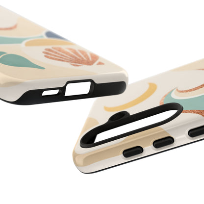 Sea Breeze Tough Phone Case — Retro Waves & Shells Design