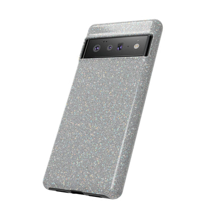 Glitter Silver Tough Phone Case — Sparkling Protective Phone Case