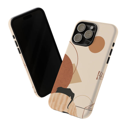 Abstract Earth Tones Phone Case — Minimal Geometric Design