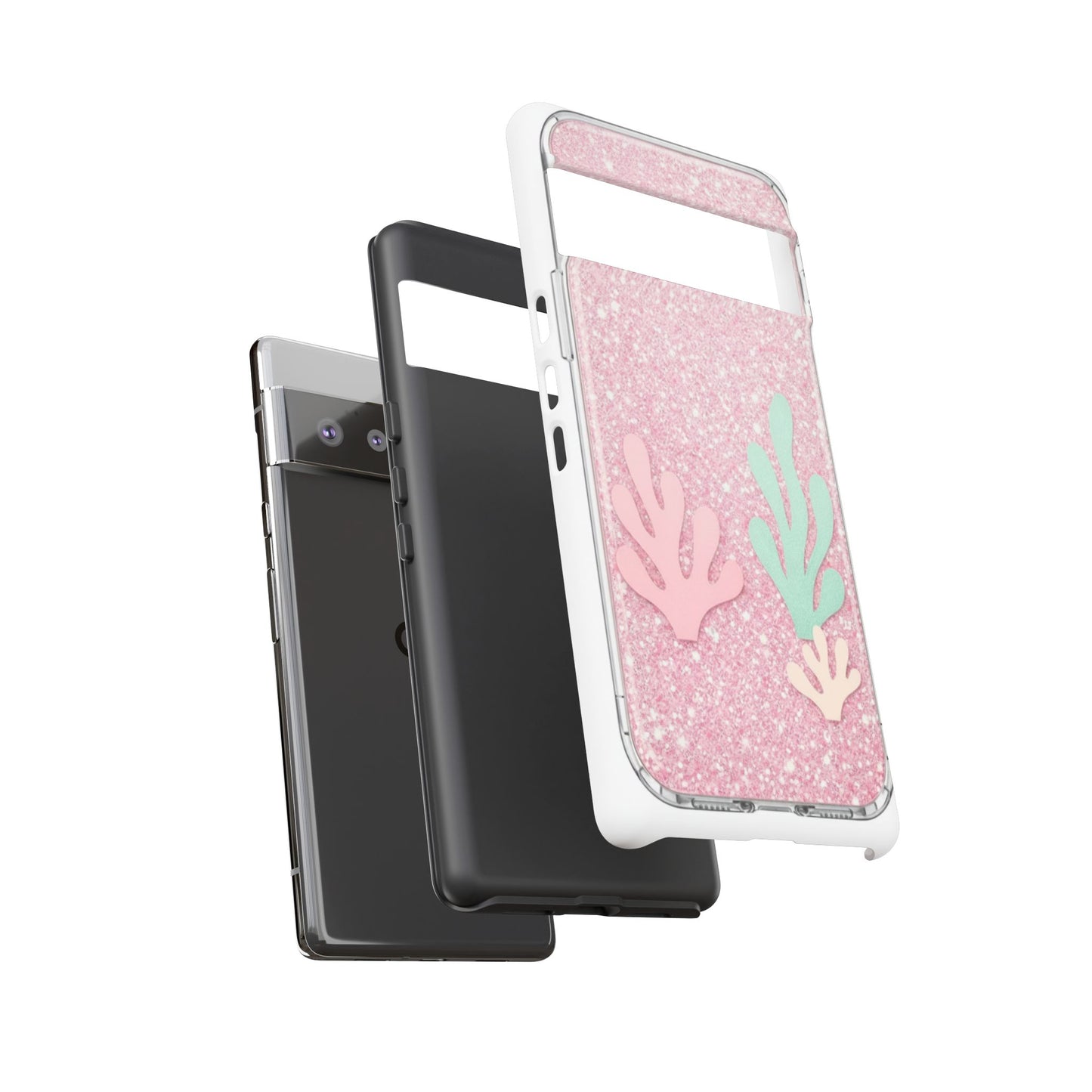 Pink Glitter Seaweed Tough Case - Sparkle Protective Phone Cover