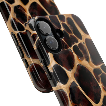 Phone Case — Brown Leather Dot Texture Rugged Protective Cover