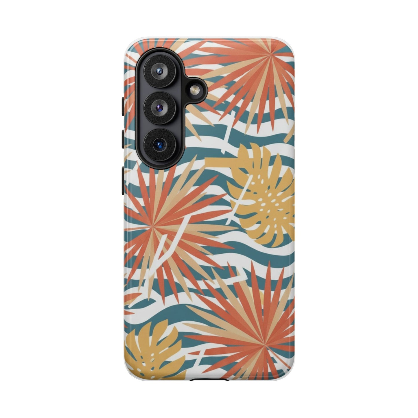 Tropical Palm Tough Phone Case – Retro Wave Floral Protective Cover