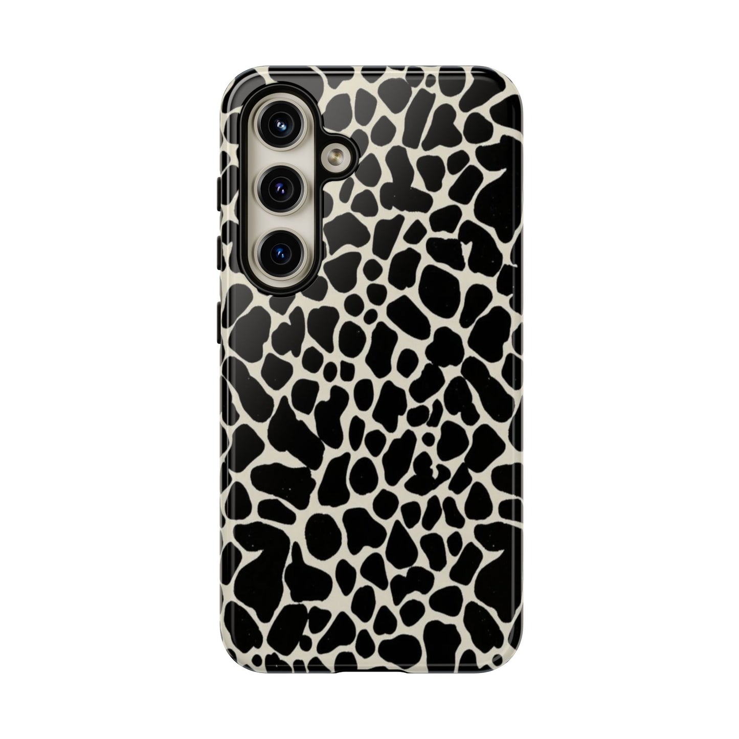 Black and White Cowhide Phone Case — Protective Tough Case