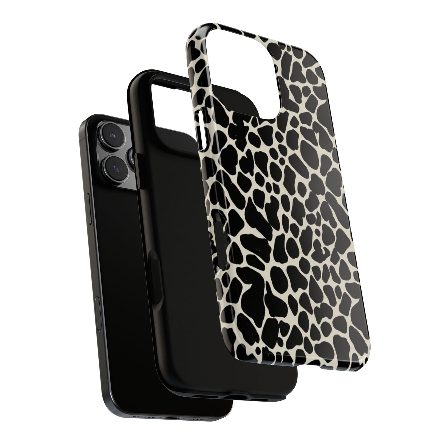 Black and White Cowhide Phone Case — Protective Tough Case