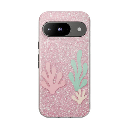 Pink Glitter Seaweed Tough Case - Sparkle Protective Phone Cover