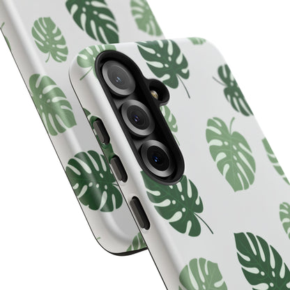Monstera Leaf Phone Case — Tropical Green Pattern Tough Case