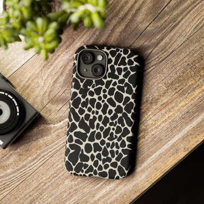 Black and White Cowhide Phone Case — Protective Tough Case