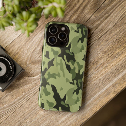 Camo Tough Phone Case — Military Green Protective iPhone Cover