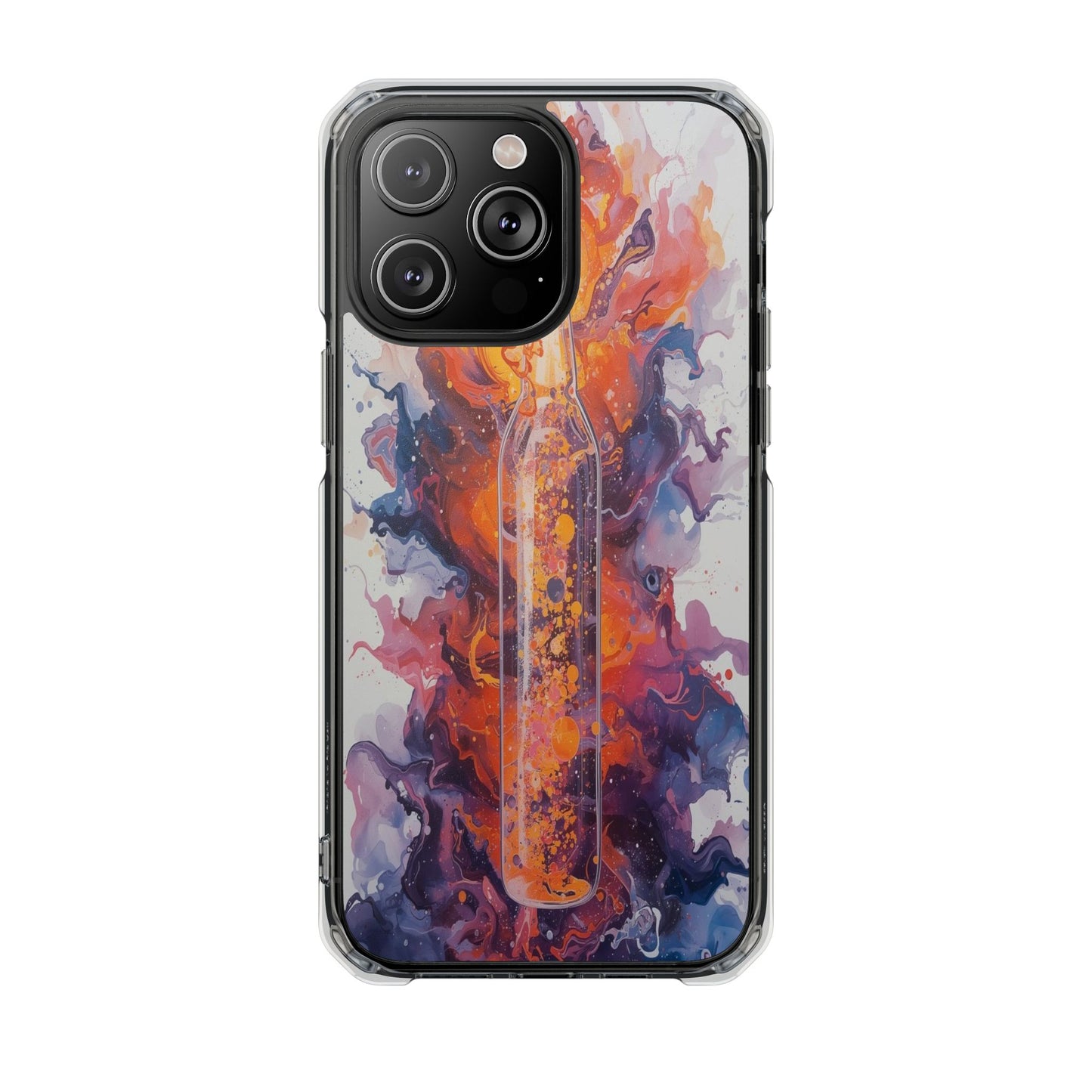 Clear Magnetic Impact Phone Case — Vibrant Abstract Swirl Design