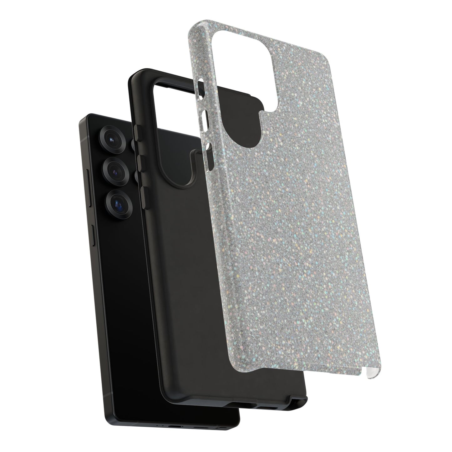 Glitter Silver Tough Phone Case — Sparkling Protective Phone Case