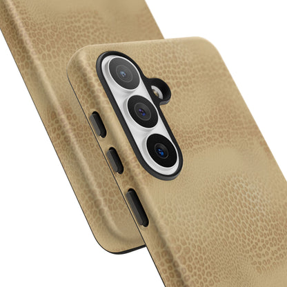 Tan Distressed Leather Texture Phone Case — Rugged Protective iPhone Cover