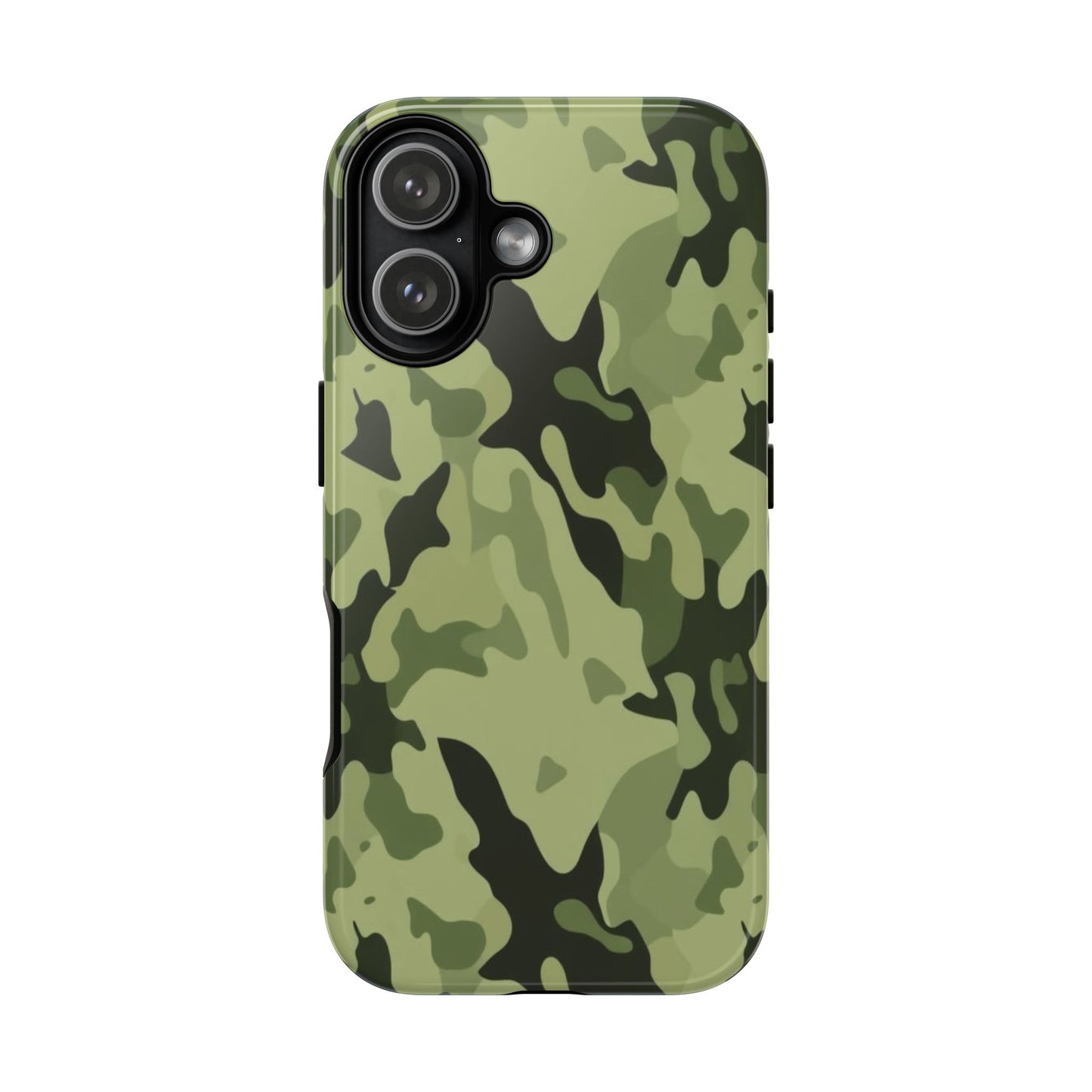 Camo Tough Phone Case — Military Green Protective iPhone Cover