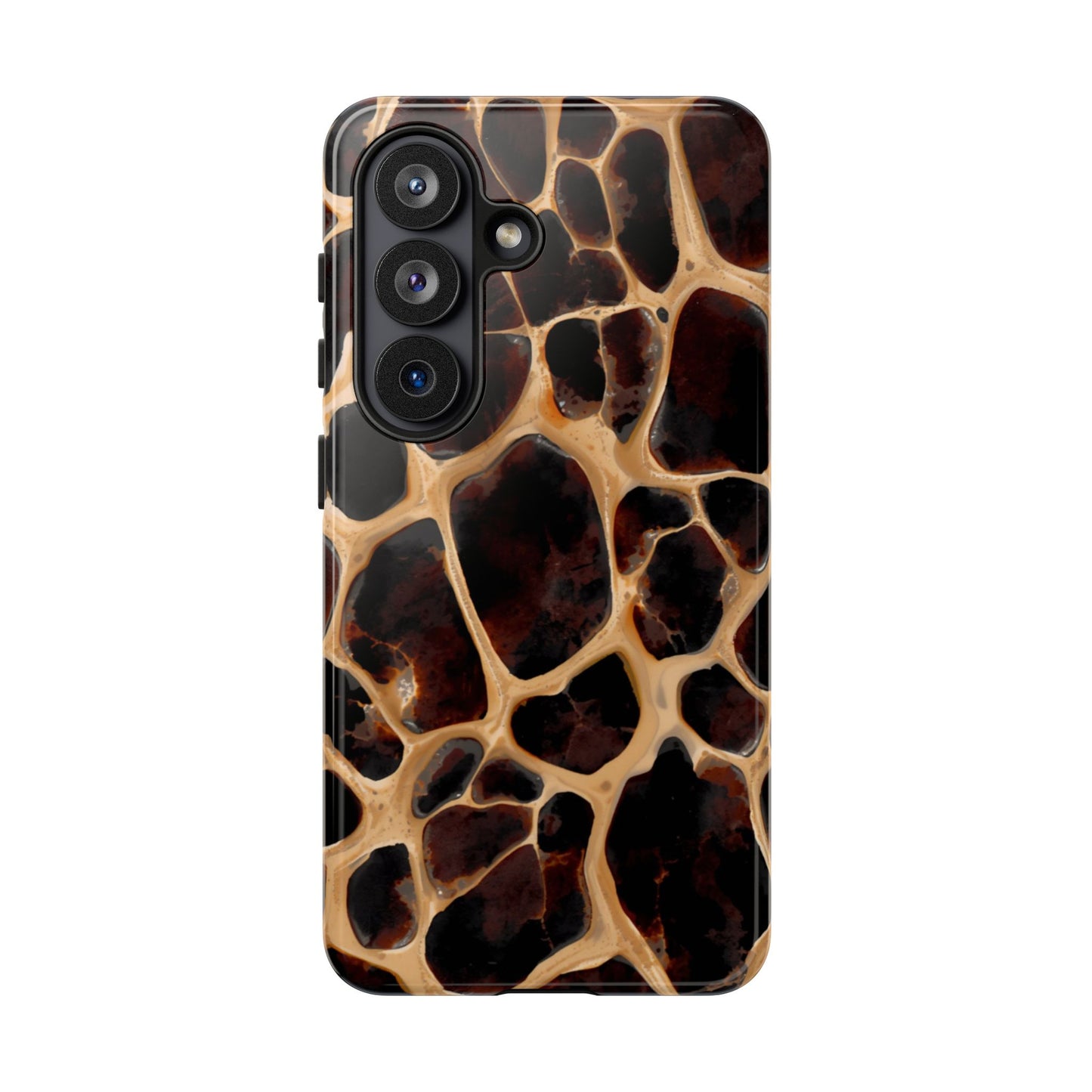 Phone Case — Brown Leather Dot Texture Rugged Protective Cover
